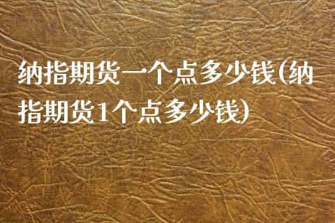 纳指期货一个点多少钱(纳指期货1个点多少钱)_https://www.cyfs-sh.com_股市知识_第1张