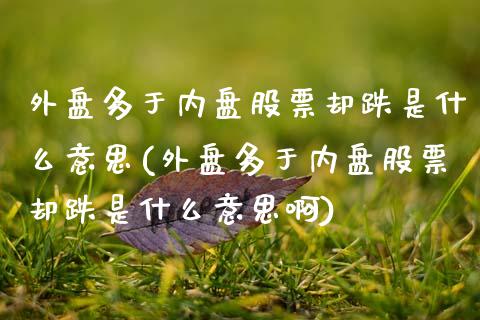 外盘多于内盘股票却跌是什么意思(外盘多于内盘股票却跌是什么意思啊)_https://www.cyfs-sh.com_股票问答_第1张