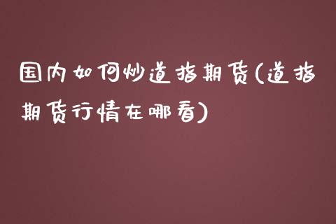 国内如何炒道指期货(道指期货行情在哪看)_https://www.cyfs-sh.com_未分类_第1张