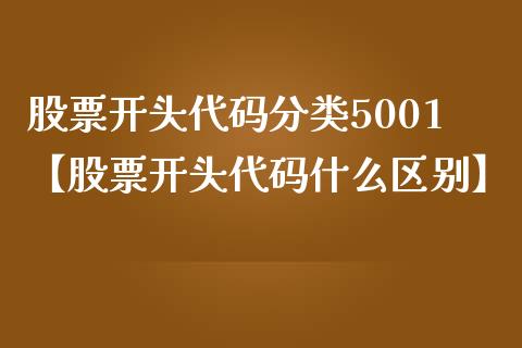 股票开头代码分类5001【股票开头代码什么区别】_https://www.cyfs-sh.com_股市知识_第1张