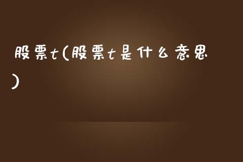 股票t(股票t是什么意思)_https://www.cyfs-sh.com_研究报告_第1张