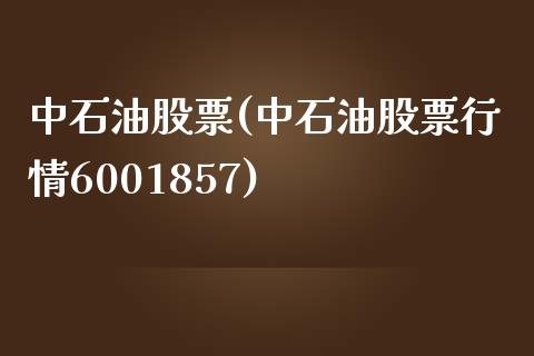 中石油股票(中石油股票行情6001857)_https://www.cyfs-sh.com_研究报告_第1张