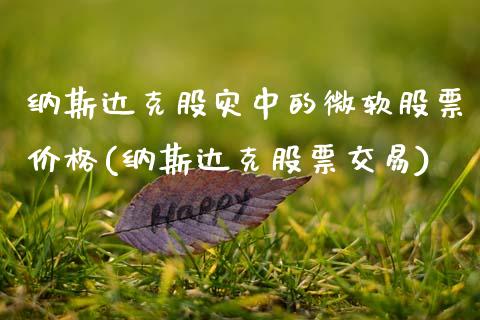 纳斯达克股灾中的微软股票价格(纳斯达克股票交易)_https://www.cyfs-sh.com_股市知识_第1张